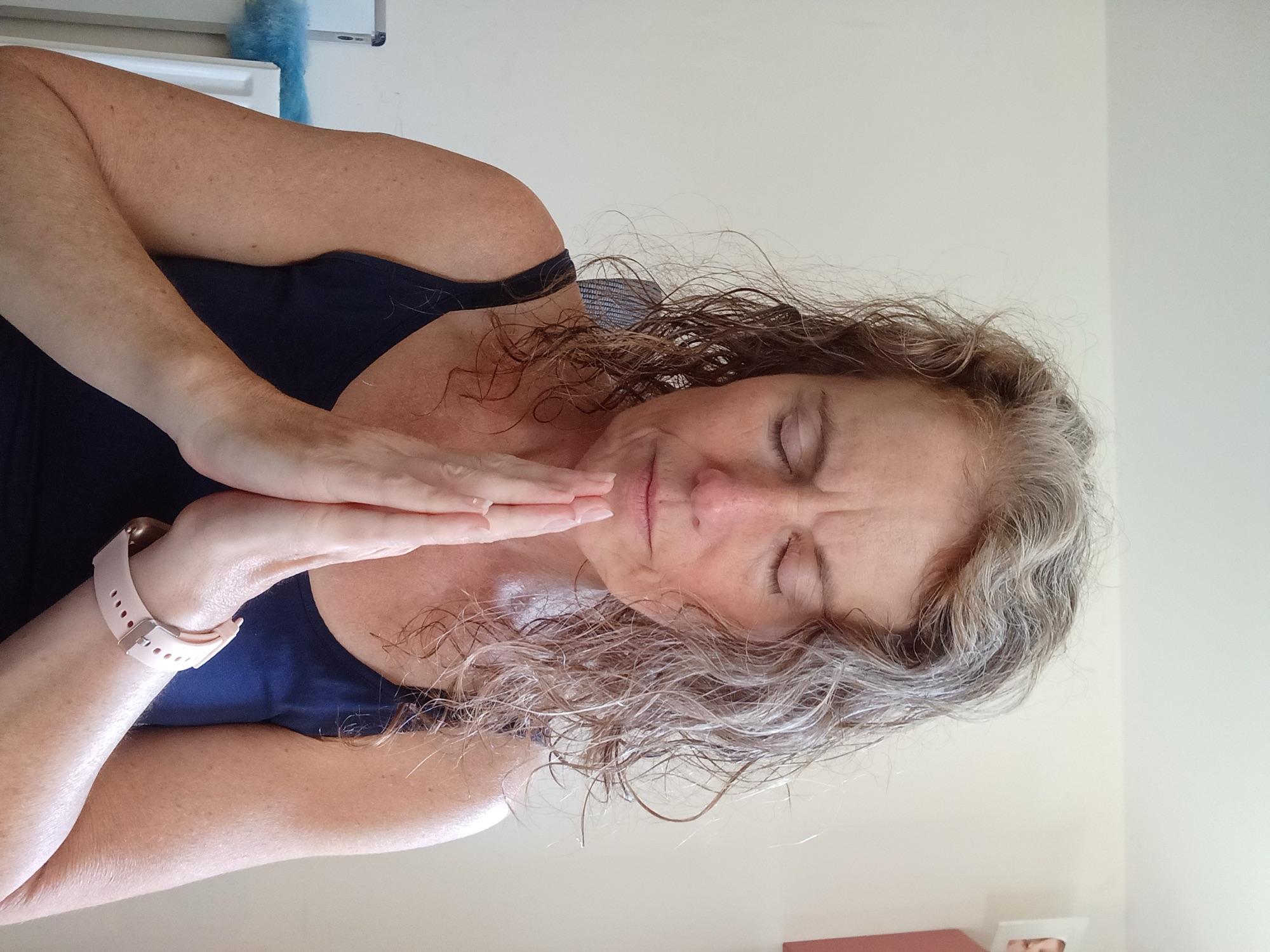 A calm moment of meditation outdoors